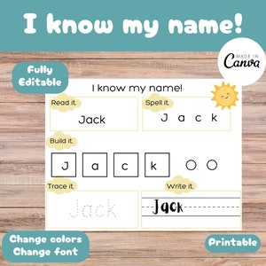 Custom Name Tracing | Personalized activity for Homeschool | Preschool Learning Activities| I Know My Name Puzzle Worksheet
