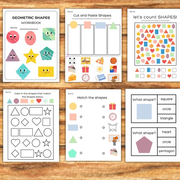 Preschool Shapes Workbook | Fun Tracing Activities for Learning Shapes - Printable and Engaging Math Workbook | Homeschool shapes