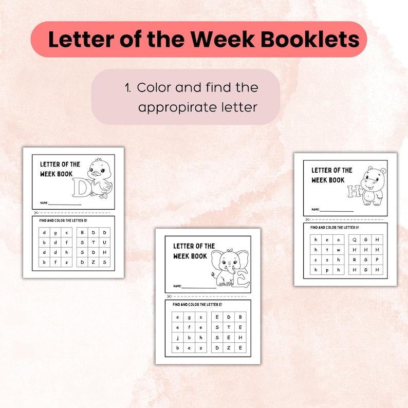 Printable Letter of the Week Worksheets - Learning Binder for Preschool ...