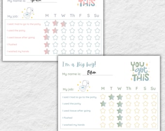 Potty Training Chart | Printable Toddler Reward Chart | Sticker Chart for Kids | Toilet Training Visual Aid | Potty Reward Chart | Editable