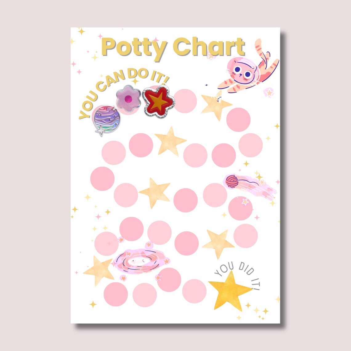 Space Cat Chart.pdf Cats in Space Potty Chart | Printable Reward Chart for Kids | Kids ...