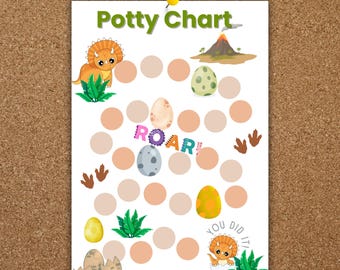 Dinosaur Potty Chart | Printable Reward Chart for Kids | Kids Chore Chart | Toddler Behavior Chart | Digital Download | Potty Training