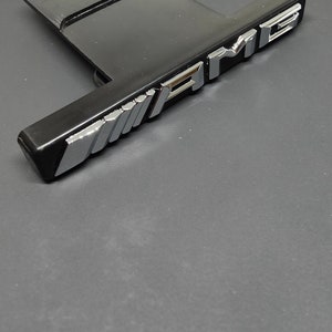 1 AMG Logo For Mercedes Grille Emblem Badge Gloss Black-Chrome-Gloss Red image 3