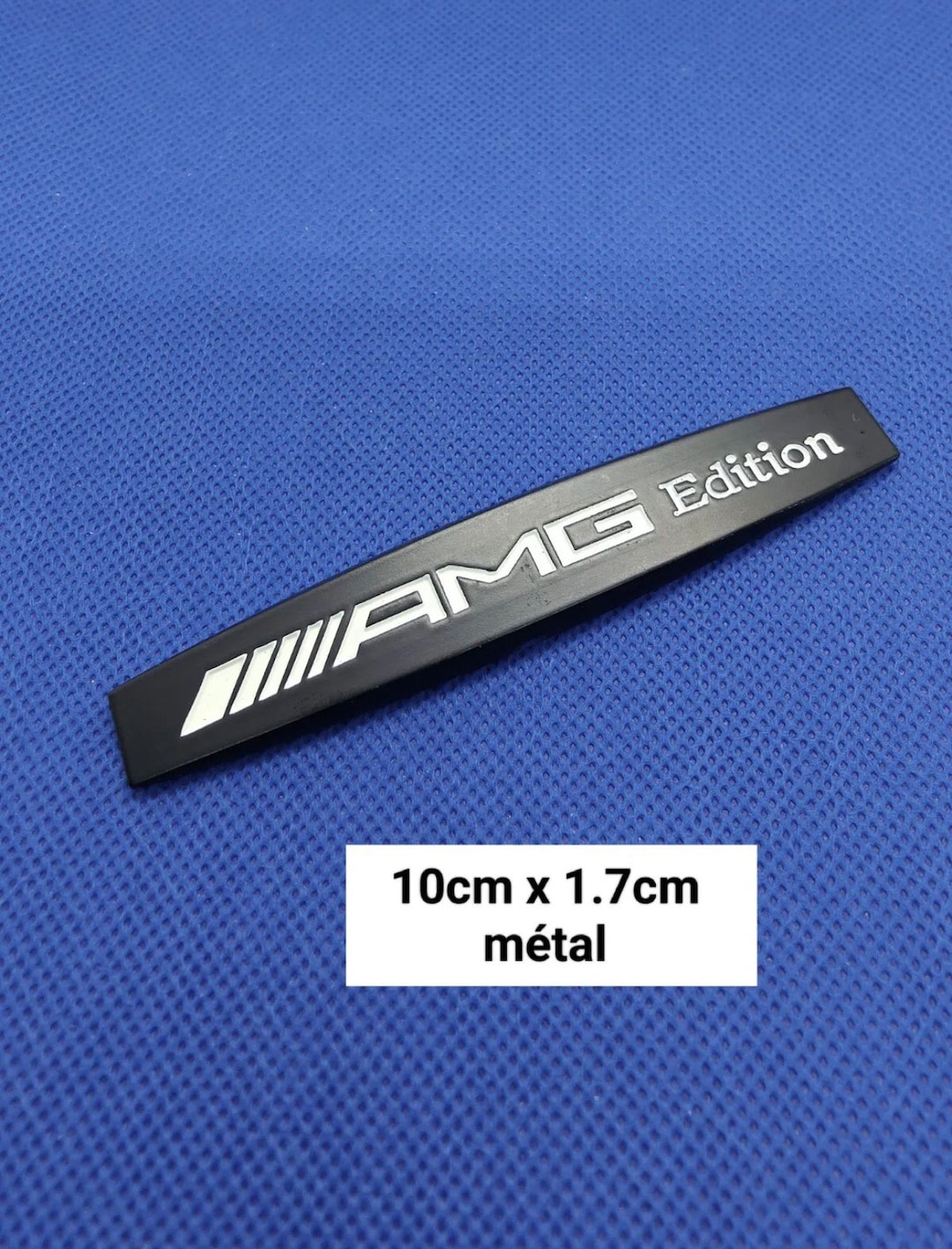 Logo AMG Edition Noir En Métal 3D Pour Mercedes - Dimensions 10cm X 1,7cm | Autocollant Ou Badge De Calandre