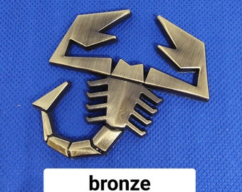 Metal sticker with 3d effect Abarth scorpion logo new bronze