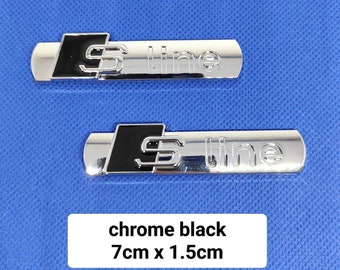 2 Logo S Line emblem badge adhesive black chrome sline metal