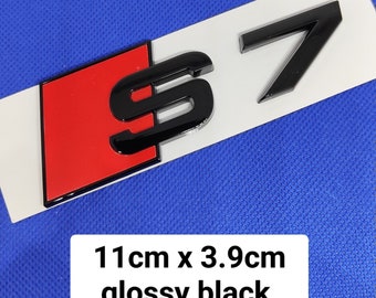 S7 logo glossy black emblem rear tailgate sticker glossy black