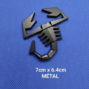 Metal sticker with 3D effect Abarth scorpion logo black new