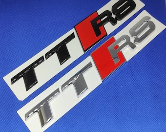 TTRS logo badge emblem glossy black or chrome rear tailgate sticker glossy black