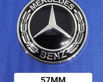 Mercedes Benz Hood Logo black 57mm Emblem sticker