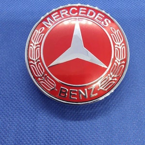 Red Mercedes Benz Hood Logo 57mm C CLASS Emblem CLK S