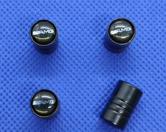 Set of 4 black AMG valve caps