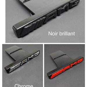 1 Logo AMG Pour Calandre mercedes badge emblème Noir brillant-chrome-rouge brillant