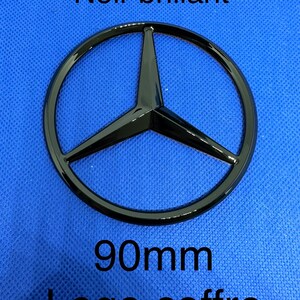 1 Mercedes tailgate trunk star logo glossy black 90mm