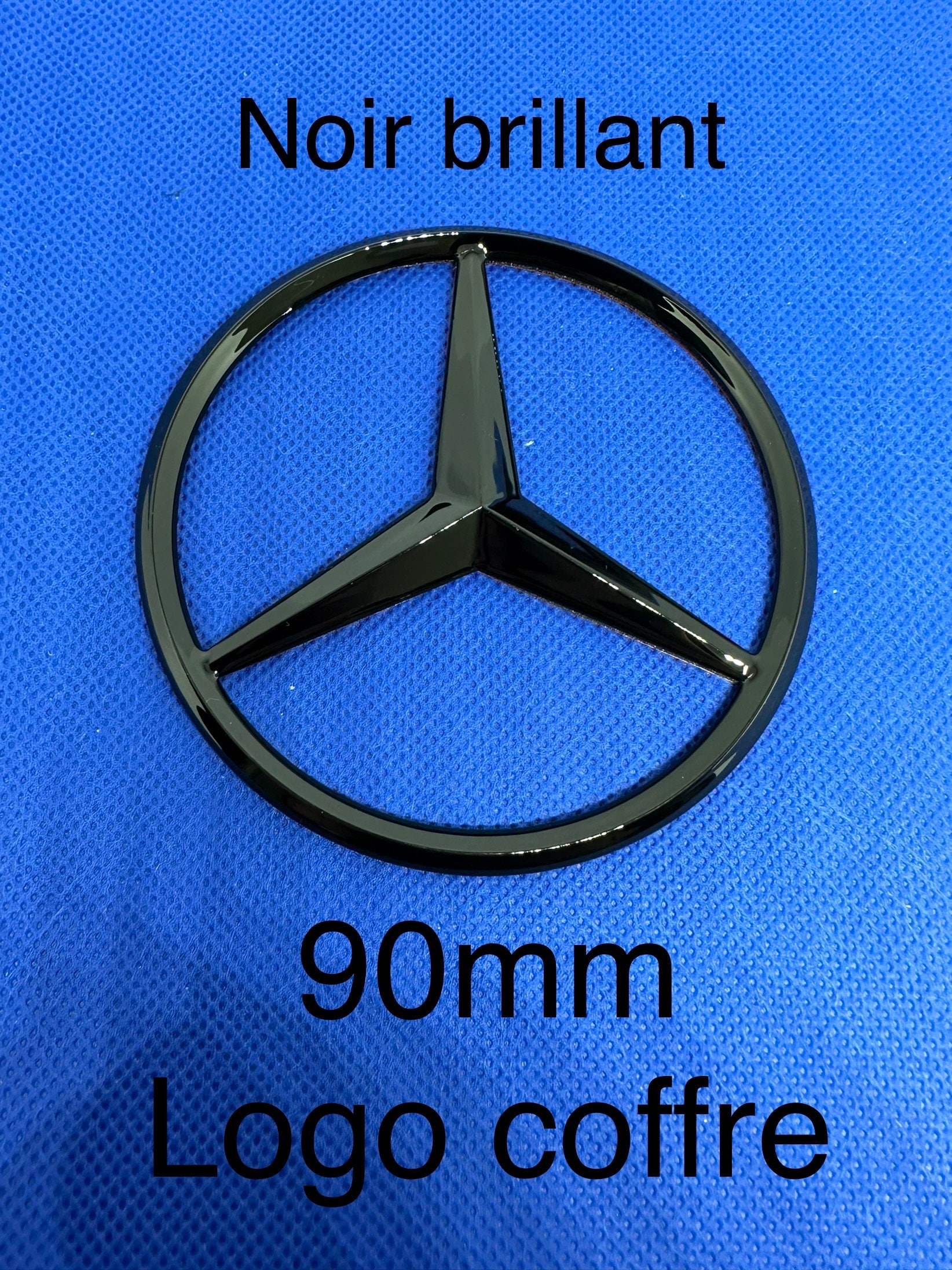 Logo-Emblem Mercedes-Stern glänzend schwarz Heckklappe 90 mm - .de