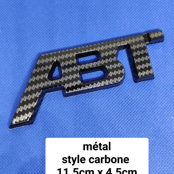 Logo emblème ABT-coffre arrière Noir style carbone autocollant métal