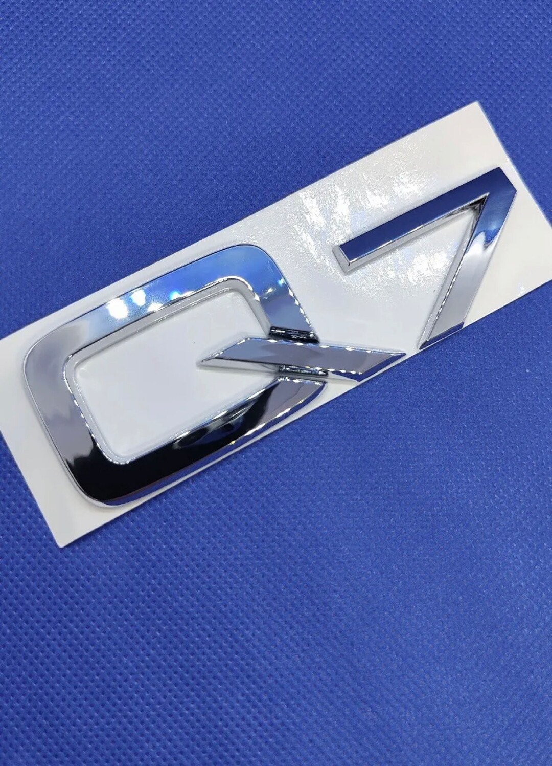 3D Quality Q7 ABS Chrome Lettering Emblem Badge – Silver, Adhesive, For Rear Or Front