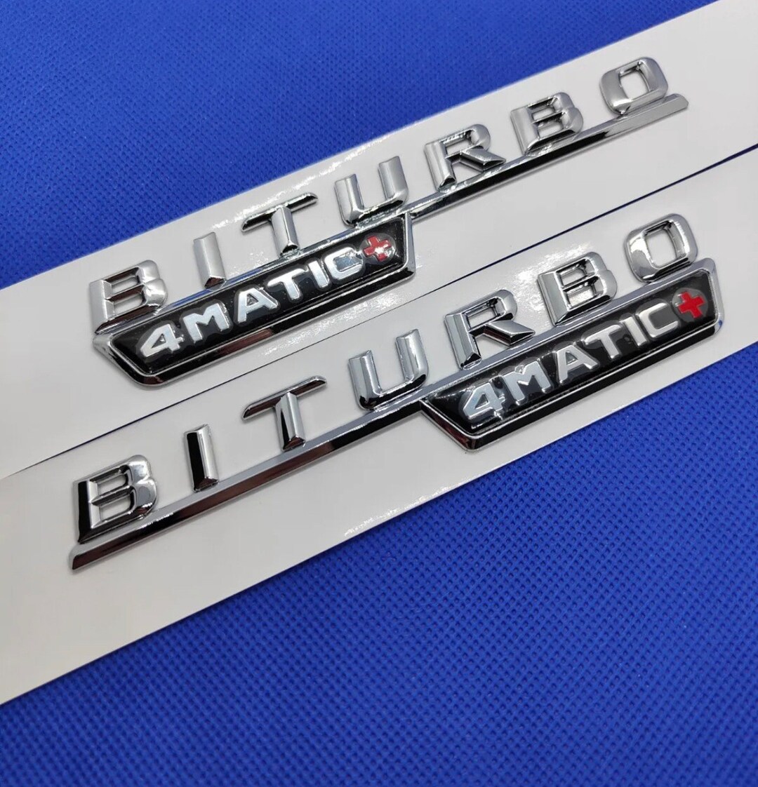 2 Logo Biturbo 4matic+ Mercedes Emblem Chrome Sticker - Etsy