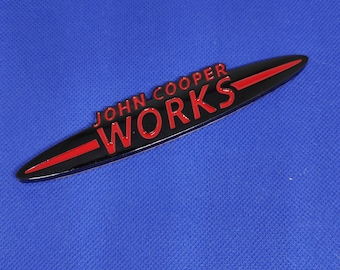 Mini-John-Cooper Works Jcw logo/metal emblem 135mm for clubman-s-one/glossy red black