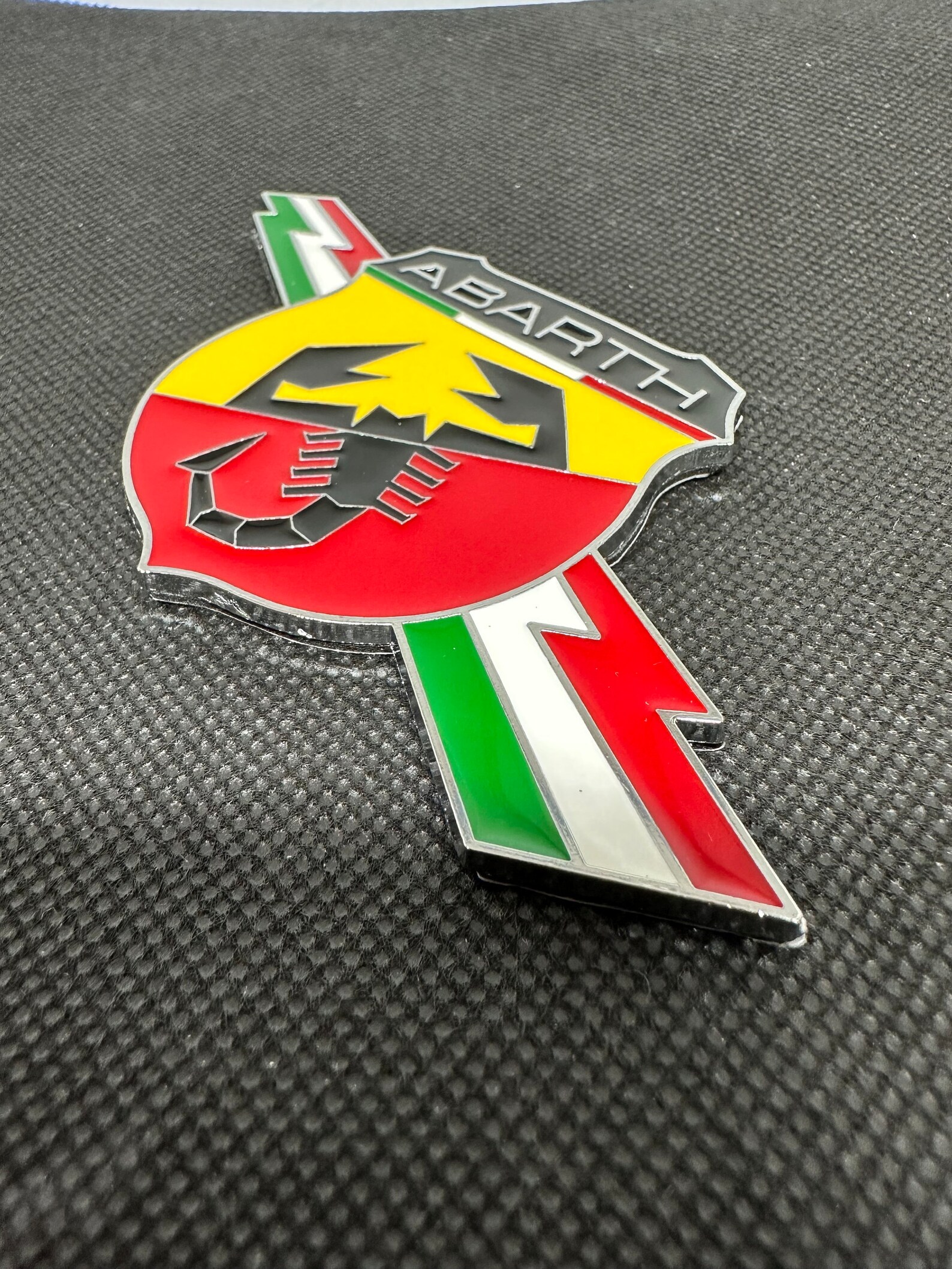 FIAT 500 Tricolor Lightning Side Frieze Decal - Original Abarth Part #735495888