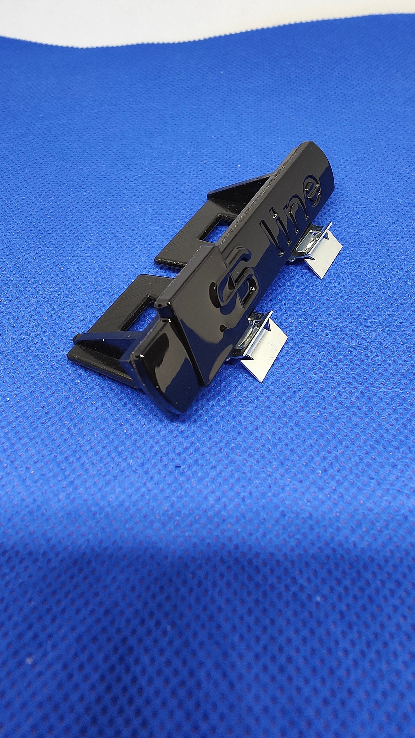 S LINE Grille Emblem Badge - Black Matte Finish For Audi (Front Placement)