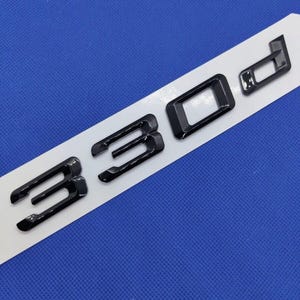 Logo 330d BLACK GLOSS badge Emblem Sticker glossy black