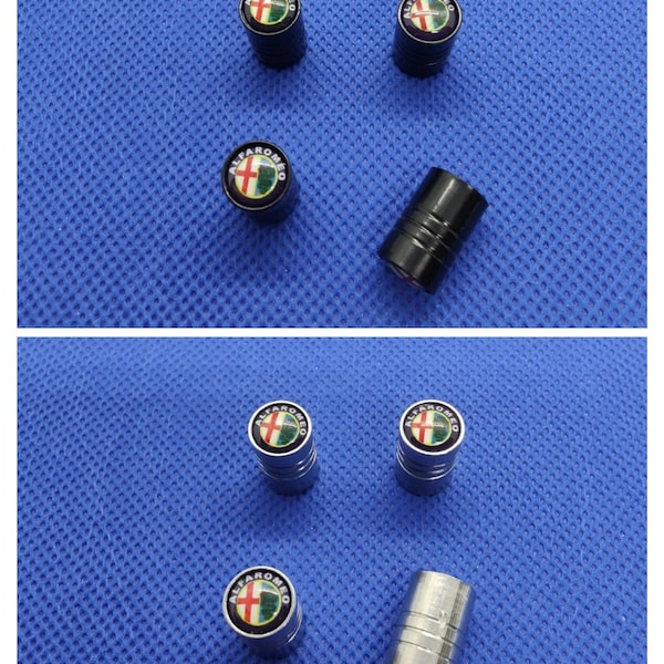 Set of 4 green Alfa Romeo valve caps