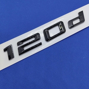 Glossy Black 120d Logo Badge Emblem Sticker Glossy Black