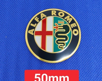 1 Alfa Romeo gold self-adhesive multimedia badge 50mm
