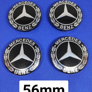 4 Mercedes logo hub caps wheel center rim 56mm