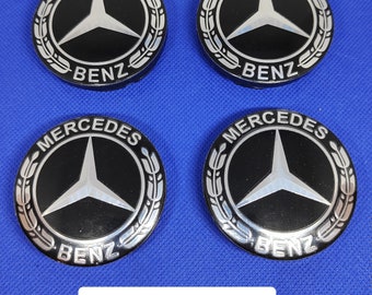 4 Mercedes Logo Hub Caps Wheel Center Rim 56mm