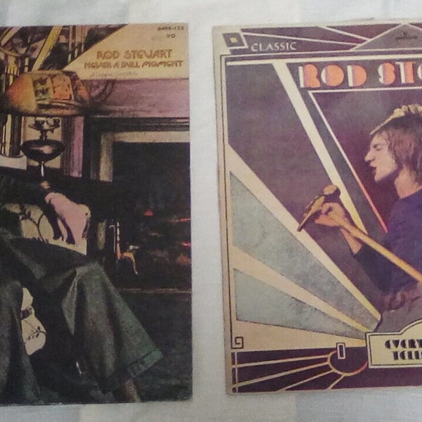 rod stewart 2 x vinyl lps..every picture and  never a dull moment vintage