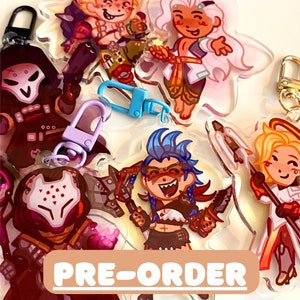 SHIPPING NOW! - Overwatch acrylic charms - Junkerqueen, Ramattra, Junkrat, Reaper, Mercy, Lifeweaver