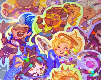 Overwatch character holographic stickers