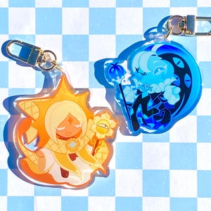 shadow milk and pure vanilla cookie epoxy keychains