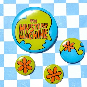 Mystery Machine pin button set