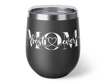 Mom insulated Wine Tumbler, Personalized Wine Tumbler, Insulated Wine Tumbler, Mother's day gift, Wedding Gift, 12oz