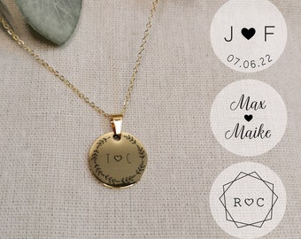 Personalisierte Kette • Kette mit Gravur • Freundin Kette • Partner Halskette • Wuschgravur Kette • Namenskette • Valentinstagsgeschenk Frau