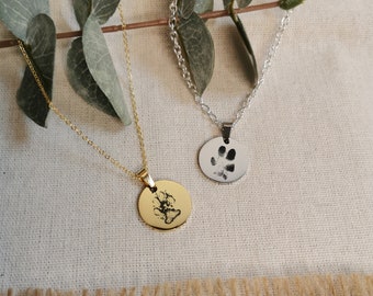 Chain dog paw • paw print • own paw print • dog paw • engraving paw print