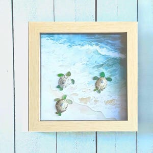 Sea Turtle Wall Art, Sea Glass Gifts, Limpet Shells