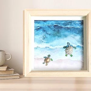 Sea Glass Wall Art, Coastal Crafts, Sea Turtles, Limpet Shells