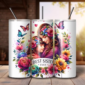 Meilleur design d&#39;emballage de gobelet soeur de tous les temps PNG, design sublimation soeur, gobelet maigre 20 oz motifs sublimation, gobelet soeur PNG téléchargement