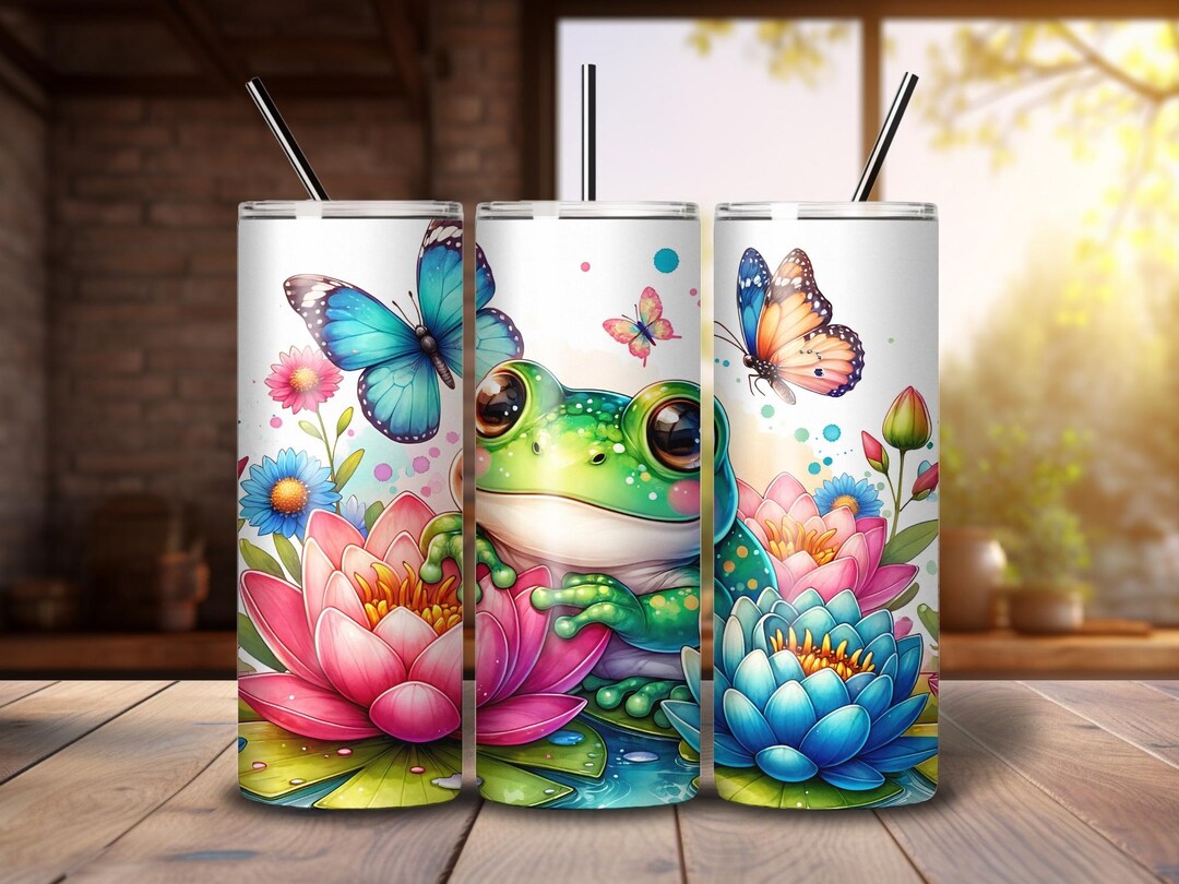 Frog Tumbler Wrap Design: 20oz Skinny Sublimation PNG (digital Download ...