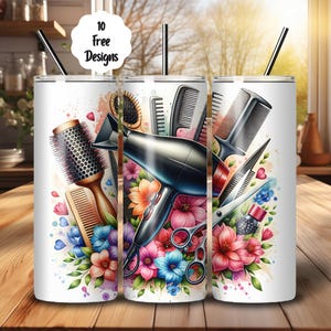 Hairdresser Tumbler Wrap Design Png, Hairstylist Tumbler Png, 20oz Skinny Tumbler Sublimation Design, Hairdresser Sublimation Png Download