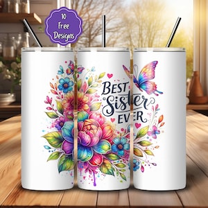 Meilleur design d&#39;emballage de gobelet soeur de tous les temps PNG, design sublimation soeur, gobelet maigre 20 oz motifs sublimation, gobelet soeur PNG téléchargement