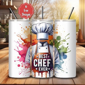 Best Chef Ever Tumbler Wrap Png, 20oz Skinny Sublimation Tumbler Designs, Cooking Tumbler Designs, Chef Sublimation Png, Cooking Tumbler Png