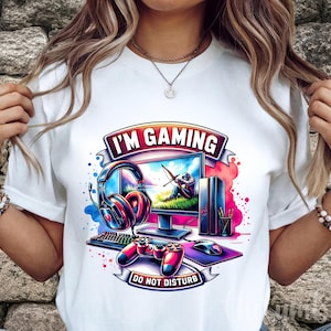 Gamer Girl PNG, I'm Gaming - Don't Disturb Sublimation Design for T-shirts (Digital Download)