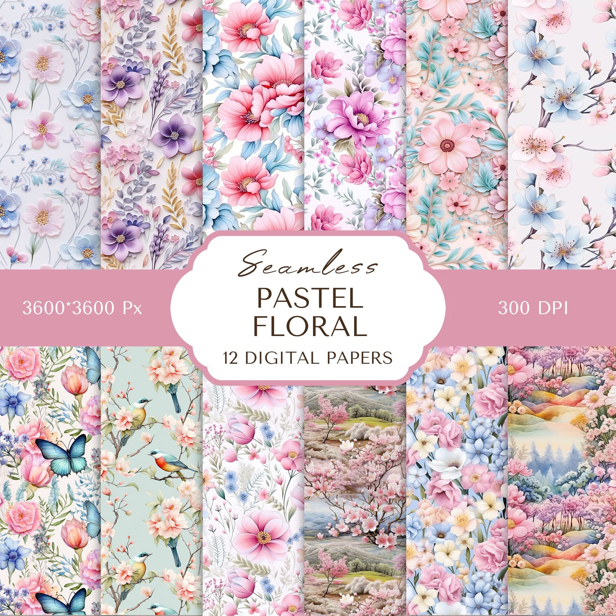 Pattern Paper (Flowers / Pastel) - Pattern Papers - Parts