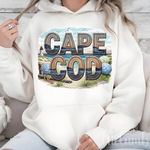 Cape Cod PNG, diseño de sublimación costera, descarga de DTF de viaje a la playa de Nueva Inglaterra
