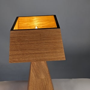 Modern Oak Wood Lamp For Office, Wood Desk Lamp, Minimalist Bedside Lamp, Small Wooden Lamp, Living Room Decor